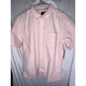 Hurley Men's One‎ and Only 2.0 Short-Sleeve Shirt Button Down, Pink, Size L, NWT